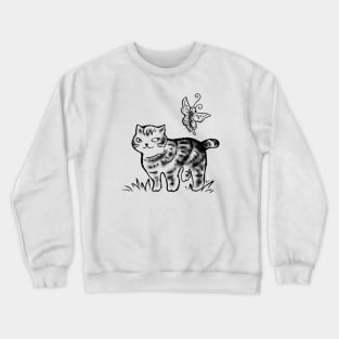 Cat and Butterfly Friend Crewneck Sweatshirt